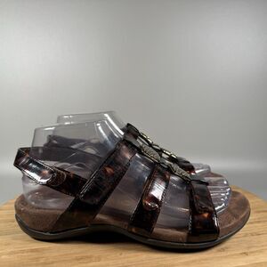 Vionic Amber Adjustable Ankle Strap Orthaheel Tortoise Sandal Women's 6 Wide